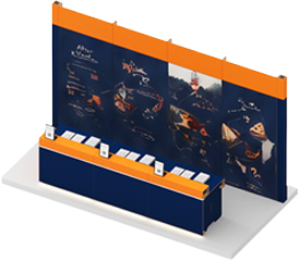 Display & Print registration desk 3D render — SET + PRINT